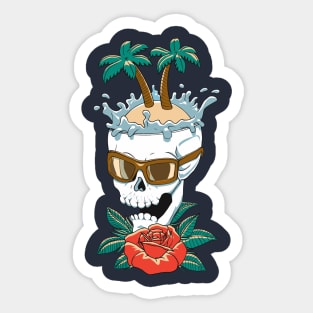 The Skull Rose Island Sticker